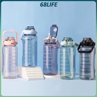 [M'sia Stock] 2000 ml With Straw Bottle Large Capacity Portal Water Bottle  2000ml Gym And Sport Bot