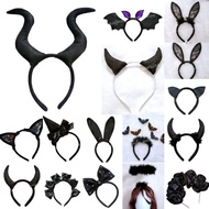 Halloween Inspired Black Halloween Headband Maleficent Tail Stick Devil Angel Batwing Bunny Rabbit L