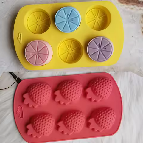 Fruit Ice Cube Form Candy Silicone Mold Strawberry Watermelon Lemon Orange Slice Chocolate Mould Wax