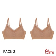 Bme (Flexi me Collection) เสื้อชั้นในไร้โครง Level 2 ฟองกลาง รุ่น ME1G11 สีน้ำตาล สีครีม สีเทา  (แพ็