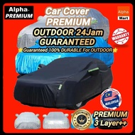 Alpha Premium Car Cover High Quality Outdoor Protection Waterproof UV Sunproof 3 Layers Thick Cotton