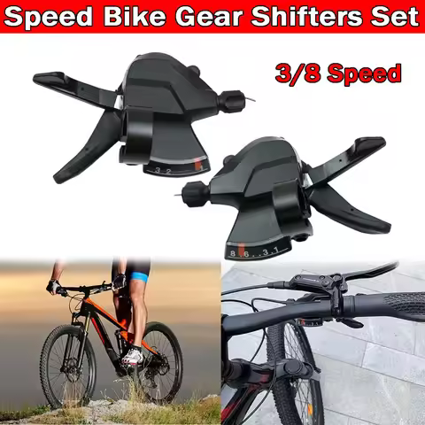 MTB Bike Gear Brake Levers Set Shifter Shift 3/8 Speed Cables For Shimano