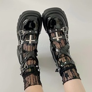 Punk-Style Round Toe Shoes | Thick-Soled Leather | Y2K-Inspired Trendy Women’s Footwear