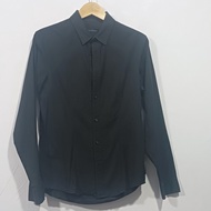 Calvin Klein jeans - atasan kemeja hitam wanita lengan panjang