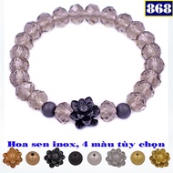 8mm lotus gray crystal stone bracelet CTFLXNGHSEHB8