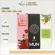 COMBO: ROSE shower oil and SOOT shower oil, MUN shampoo 100ml/ Biopharmaceutical htx shampoo and sho
