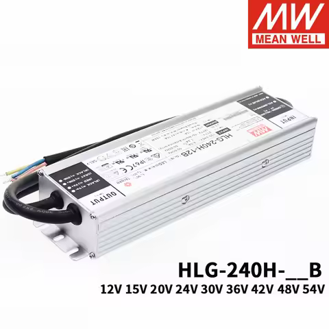 MEAN WELL HLG-240H B Type 12V 15V 24V 30V 36V 48V 42V 54V 240W IP67 Single Output Adjustable Switchi