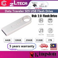 【LOCAL STOCK】Kingston SE9 USB Flash Drive 64GB/128G/256G/512GB/1TB USB 2.0 Mini Key Stick PenDrives 