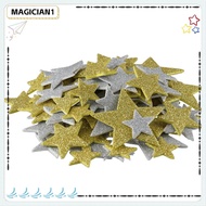 MAGICIAN1 200pcs Glitter Star Foam Stickers, Paper Silver and Gold Sparkly Foam Stickers, Soft and L