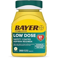 Bayer Aspirin Low Dose 81 mg, Enteric Coated Tablets, Doctor Recommended, Secondary Prevention of Ca