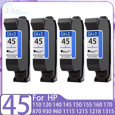 For HP 45 HP45 Ink Cartridge For HP45 45 Inkjet Plotter Remanufactured Black Inkjet Ink Cartridge Fo