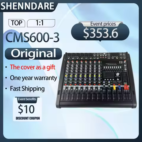 CMS600-3 Mixer audio mixer console With Cover 8 Channel Audio Console Mixing Compact Mixing System D