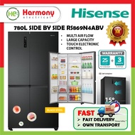 【𝐅𝐑𝐄𝐄 𝐃𝐄𝐋𝐈𝐕𝐄𝐑𝐘】 HISENSE 780L Side by Side Inverter Fridge RS869N4ABV Peti Sejuk 雪柜 Refrigerator / LA