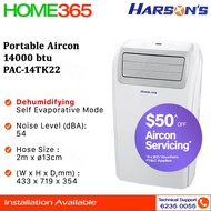 Harson's Portable Aircon 14000 btu PAC-14TK22