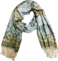 Cuddly Leopard Paw Knitted Scarf Soft Warm Winter Scarf Autumn Spring Stole with Fringes Leo