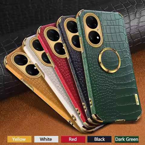 Plating Crocodile Texture Phone Case for Huawei P70 Pro P60 Lite P50 Nova 9 7i 6 7 8 SE Y90 Y70 4G 5