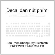 Key button Decal, transparent key button decorative skin for FREEWOLF M96 Bluetooth Wireless Keyboar
