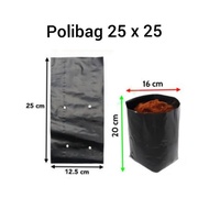 Thick black polybag measuring 25 cm x 25 cm poly bag tanaman