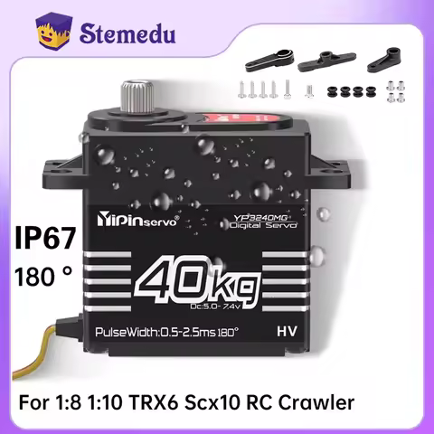 40KG 5-7.4V YP3240MG High Torque Metal Digital Servo Motor 180/270 Angle-controlled Ip67 for 1:8 1:1