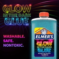 Elmers Glow In The Dark Blue Liquid Glue Washable 946ml Slime Making