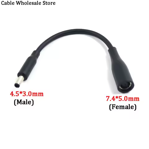 For Dell Laptop DC Power Charge Converter Adapter Cable Cord 7.4x5.0mm female to 4.5x3.0mm male Conn