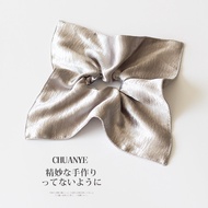 Kawano French Style Silver Gray Square Scarf Hair Ring Female New Style Fashion High-End Feeling Bal