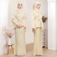 Shantung Silk Baju Kurung Moden Ironless Kurung Muslimah Plain Kebaya Kedah Fashion Premium Satin Raya Bridesmaid