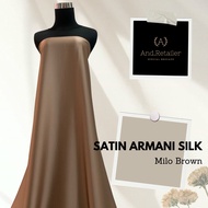 Kain Satin Premium Armani Silk Original Warna Mocca Milo