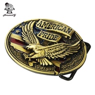 [Amuzocity] SiaBiced Engraved Golden Eage American Pride Belt Buckle West Cowboy Buckle