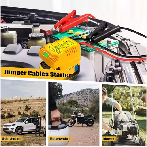 DQ2G Car Jump Starters Adapter for DeWalt 20V 60V with Batteries Jumper Cables,11 Gauge Car Battery 