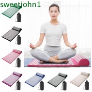 SWEETJOHN Yoga Acupressure Mat, Pillow Set Relax Acupressure Massage Mat and Pillow, Sensi Massage Back Cushion Muscles Acupressure Yoga Mat Pilates