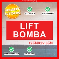 CMC605 Fire Safety Exit Lift Bomba Signage (29.5x12cm) Safety Fire Protection Lif Bomba Sticker