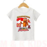 MERAH Latest 17 August Red and White Children's T-shirts 2025 Red and White Tisert Competition 17An 