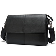 Premium Genuine Leather Men's Shoulder Bag - Genuine Cowhide Clutch Handbag - Leather Handbag