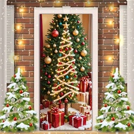 1pc 2D High Elastic Nylon Christmas Style Curtain, Universal Size 35*79 Inches/90*200cm, Easy To Ins