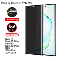 Privacy Screen Protector For Samsung Galaxy Note 20 S20 Ultra 10 Plus Note20 5G Note10 Note9 Note8 9 8 Curved Edge Full Cover Private Antispy Tempered Glass Protective Film Anti Spy Peeping