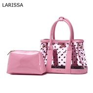 JOLI-LARISSA TRANSPARENT POLKA DOTS WOMEN'S BAG WITH INNER POUCH BEG WANITA (2972)