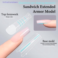 [Initiationdawn] Sandwich Dual Nail Forms 240pcs 15Size Qui Extensions-Dual Forms No Paper Forms Nee
