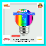 A116 Lampu LED PELANGI RGB OTOMATIS E27 Strip BULB LAMP MINI 1 WATT 7 WARNA AUTO HEMAT LISTRIK AWET