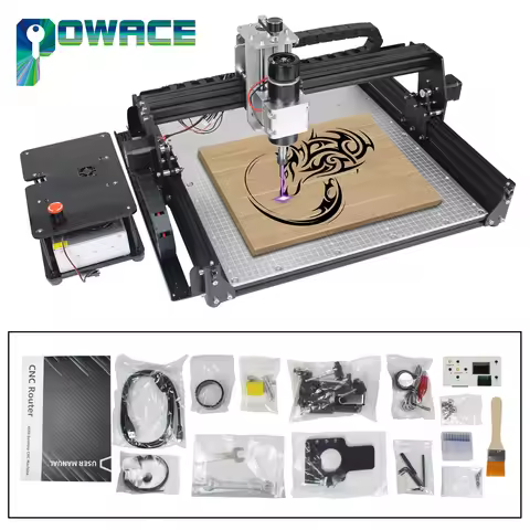 3 Axis DIY 500W CNC 4540 Router Milling Engraving Machine Aluminium Table + 20W 40W Laser Head Off-l