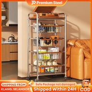 Rolling Trolley Stainless Steel Movable Storage Rack Shelves Heavy Duty Home/Kitchen Organizer with 