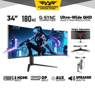 Armaggeddon 34" 180Hz Monitor 1Ms Curve Built In Speaker Gaming Monitor | 3440 x 1440 XC34UWQHD