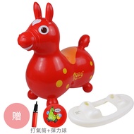 RODY - 【搖板組】正版公司貨-義大利Rody跳跳馬+搖搖板-紅-贈打氣筒&Rody卡通彈力球