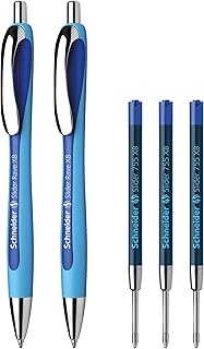 Slider Rave XB Retractable Ballpoint Pens by Schneider, Includes 2 Blue Pens and 3 Slider 755 Extra 