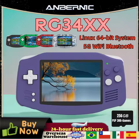 ANBERNIC RG34XX RG 34XX Handheld Game Console 3.4-inch IPS Screen Video Games Players Linux 64-bit S