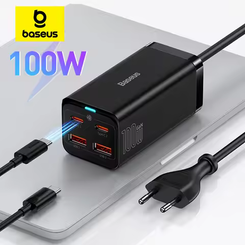 Baseus 100W 65W GaN Charger Desktop Laptop Fast Charger 4 in 1 Adapter For iPhone 17 16 15 14 13 Pro