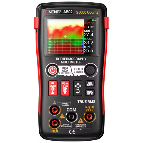 ANENG Thermal Imaging Multimeters Digital Multimeter USB Type-c Charge 1000V 25000 Count Tester Mult