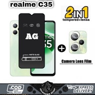 2IN1 TEMPERED GLASS AG MATTE REALME C35 9 PRO PLUS 9 PRO NARZO 50 50A Prime BONUS CAMERA LENS