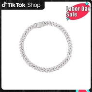 【#B62 6mm】UCCIYO D VVS Synthetic Moissanite S925 Sterling Silver Cuban Chain Bracelet Miami Cuban Ch