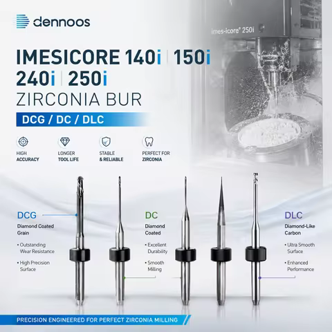Imes Icore 250i/240i/150i/140i D3 Dental Milling Burs for Zirconia DCG/DC/DLC Coating ImesIcore Tool